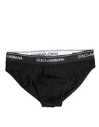 Black Cotton Stretch Regular Brief Underwear