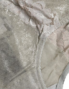 Gray Cotton Floral Lace High Waist Panty Underwear