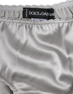 Gray Silk Stretch Bottom Low Waist Panty Underwear