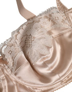 Biege Silk Underwired Balconette Bra Underwear