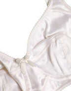 White Silk Balconette Non Wire Bra Underwear