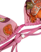 Pink Printed Swimsuit 2 Piece Top Bottom Swimwear