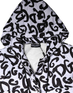 White DG Mania Hooded Sleeveless Puffer Jacket