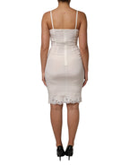 White Full Slip DG Logo Silk Dress Sleepwear