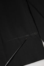 Black Wool High Waist Wide Leg Pants