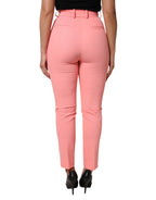 Pink High Waist Dress Tapered Pants