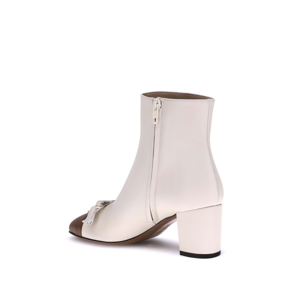 Beige Goatskin Ankle Boots
