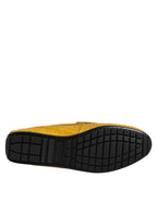 Yellow Exotic Leather Loafers Slip On Shoes