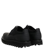 Black Leather Lace Up Trekking Dress Shoes