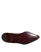 Red Exotic Leather Lace Up Dress Derby Shoes