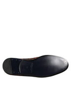 Black Jacquard Polyester Slip On Loafers Shoes
