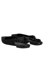 Black Crystal Charmeuse Slingback Shoes
