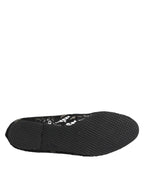 Black Taormina Lace Slip On Flats Shoes