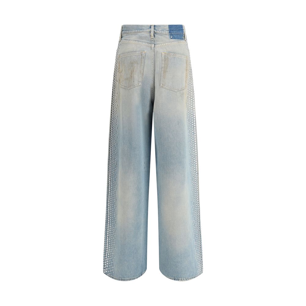 Blue Cotton Boyfriend Jeans