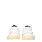 White Leather Low Top Sneakers