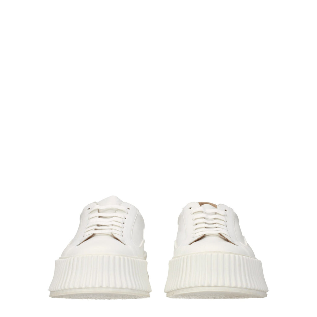 White Leather Platform Sneakers
