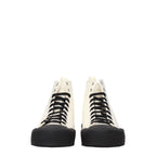 Beige Fabric High Top Sneakers