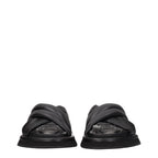 Black Leather Slippers