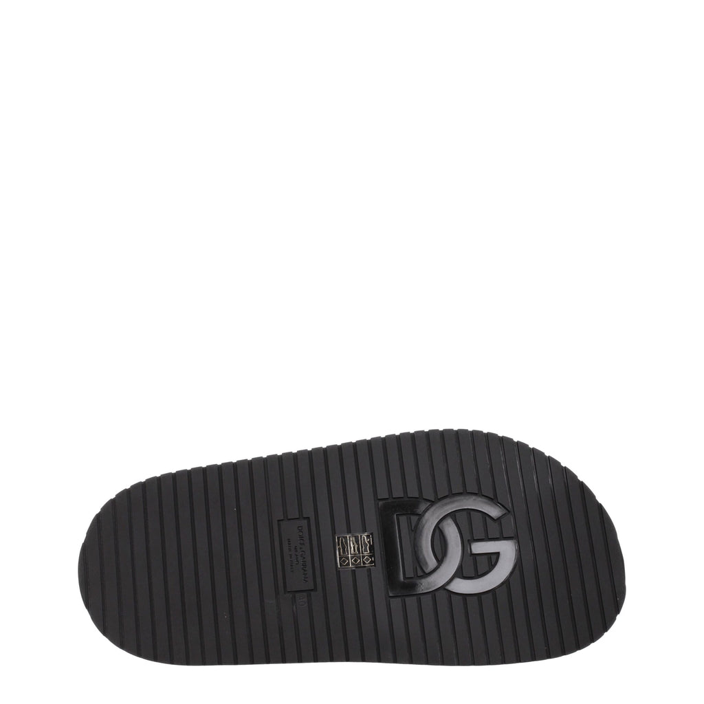 Black Leather Slippers