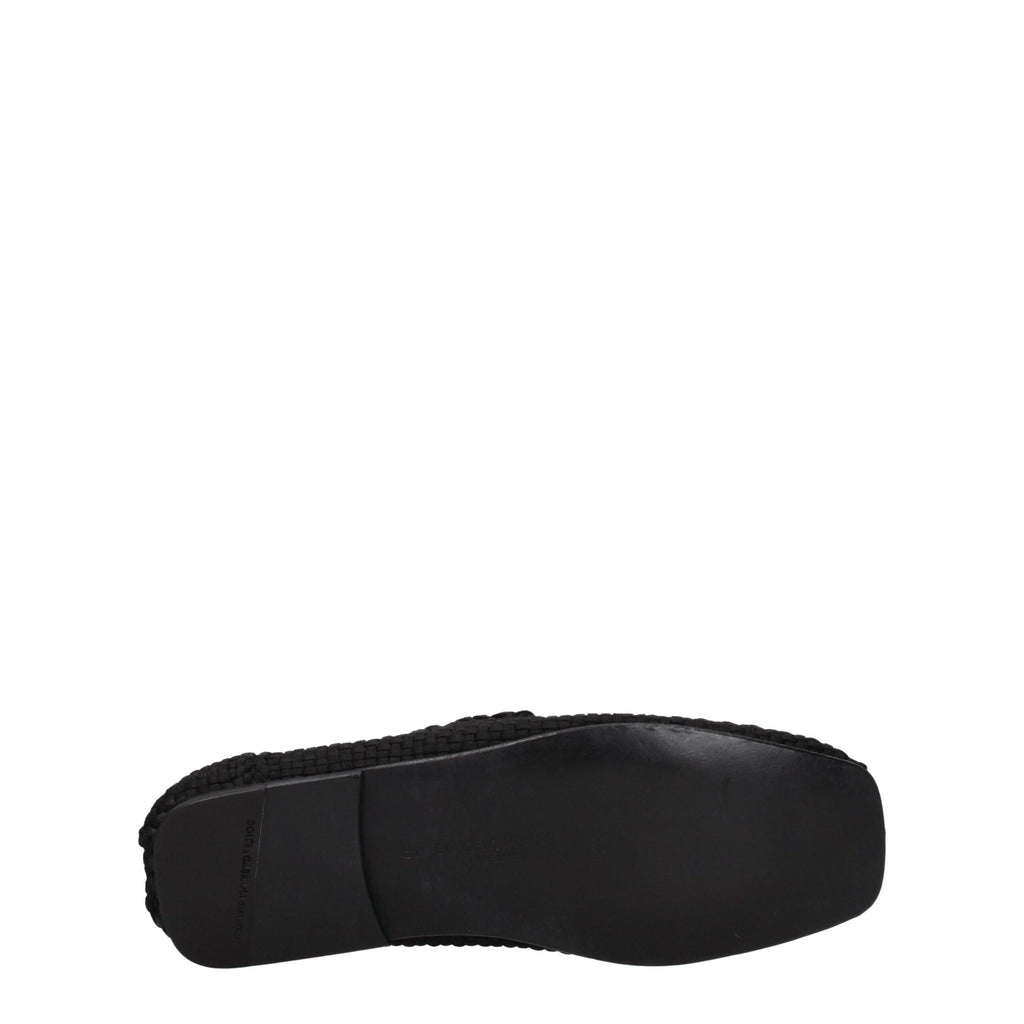 Black Fabric Slip-On Loafers