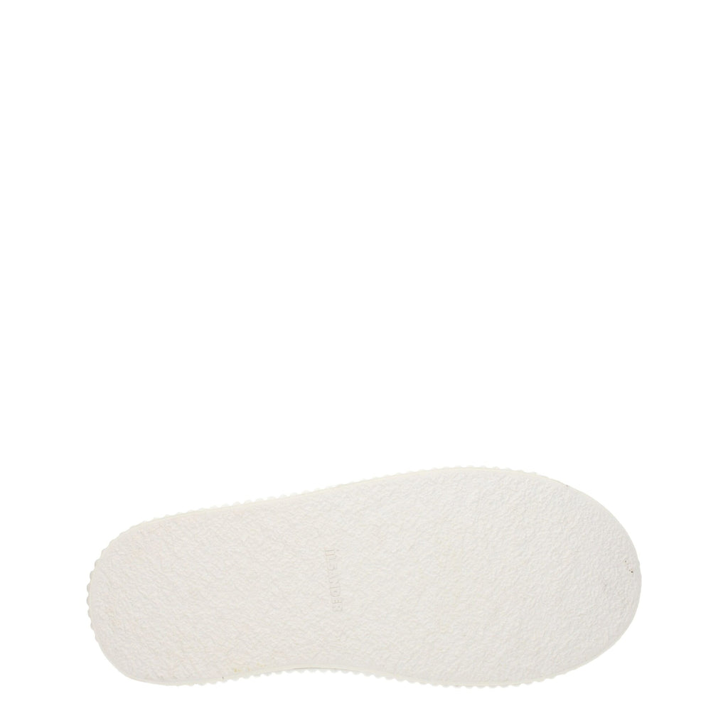 White Fabric Platform Sneakers