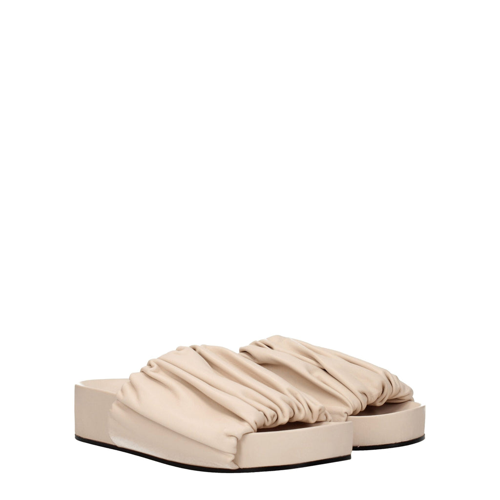 Pink Leather Slippers