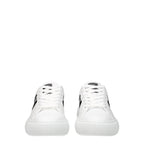 White Leather Low Top Sneakers