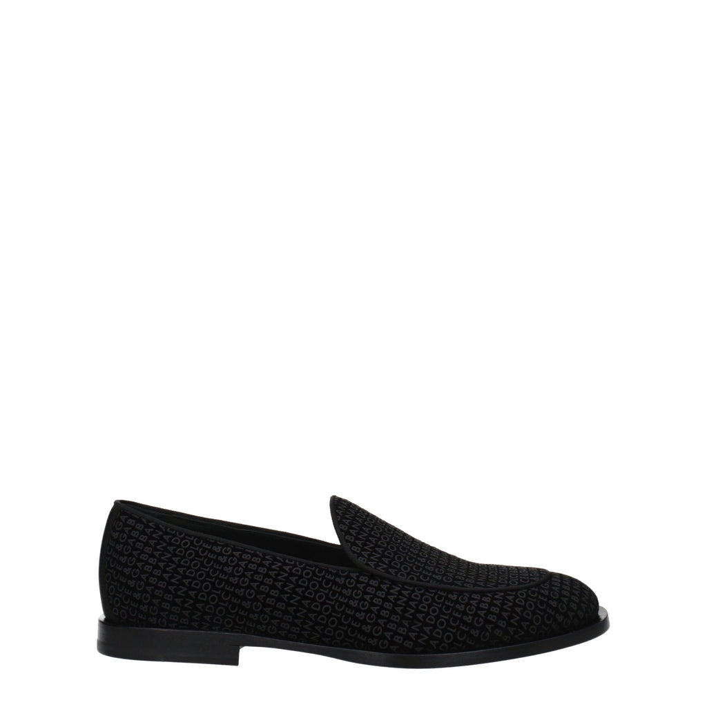 Black Velvet Slip-On Loafers
