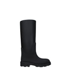 Black Cotton Rain Boots