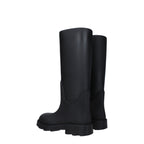 Black Cotton Rain Boots