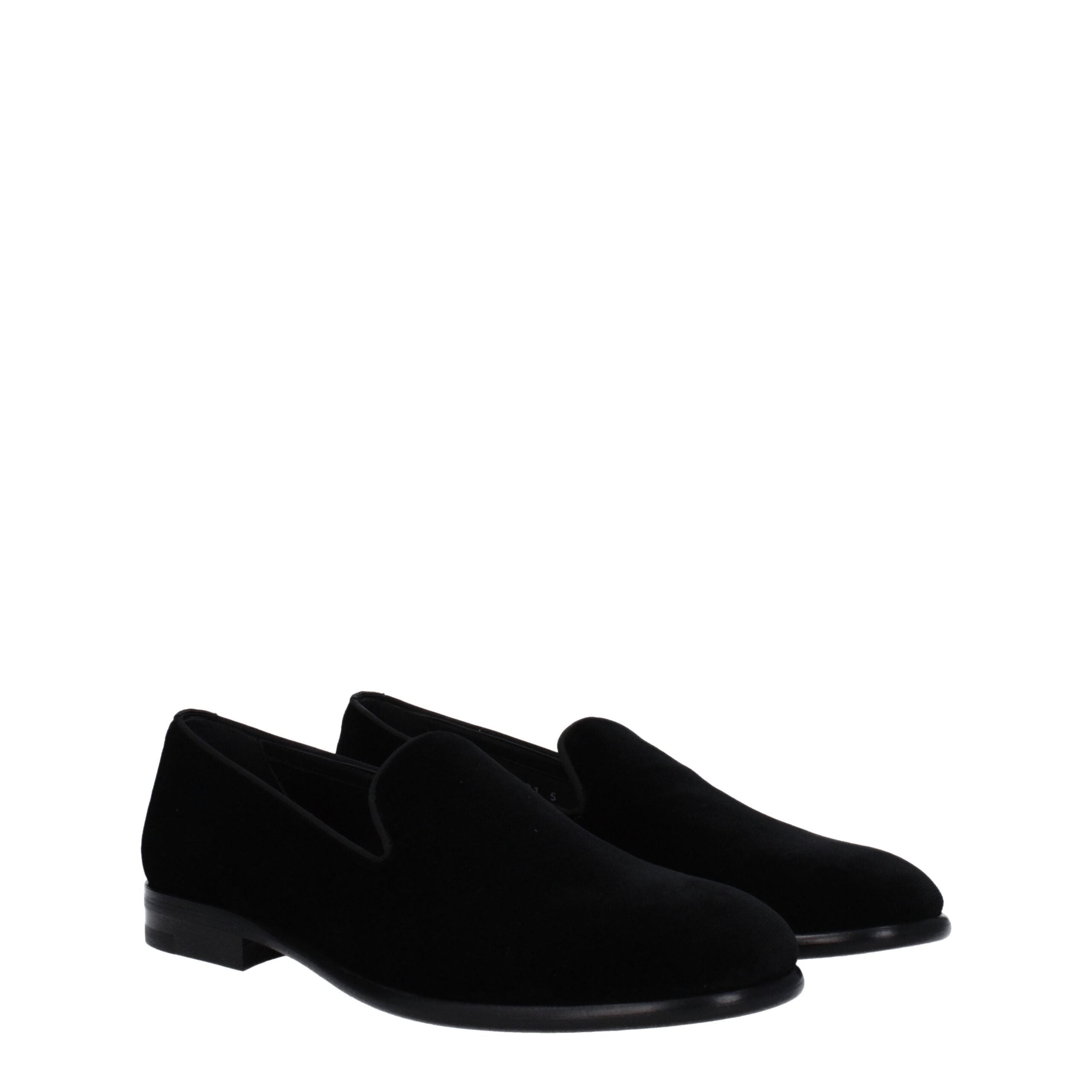Black Velvet Slip-On Loafers