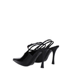 Black Leather High Heel Pumps