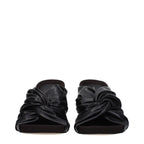 Black Leather Stiletto Heel Sandals