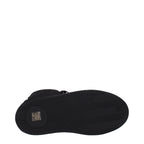 Black Fabric Lace-Up Boots