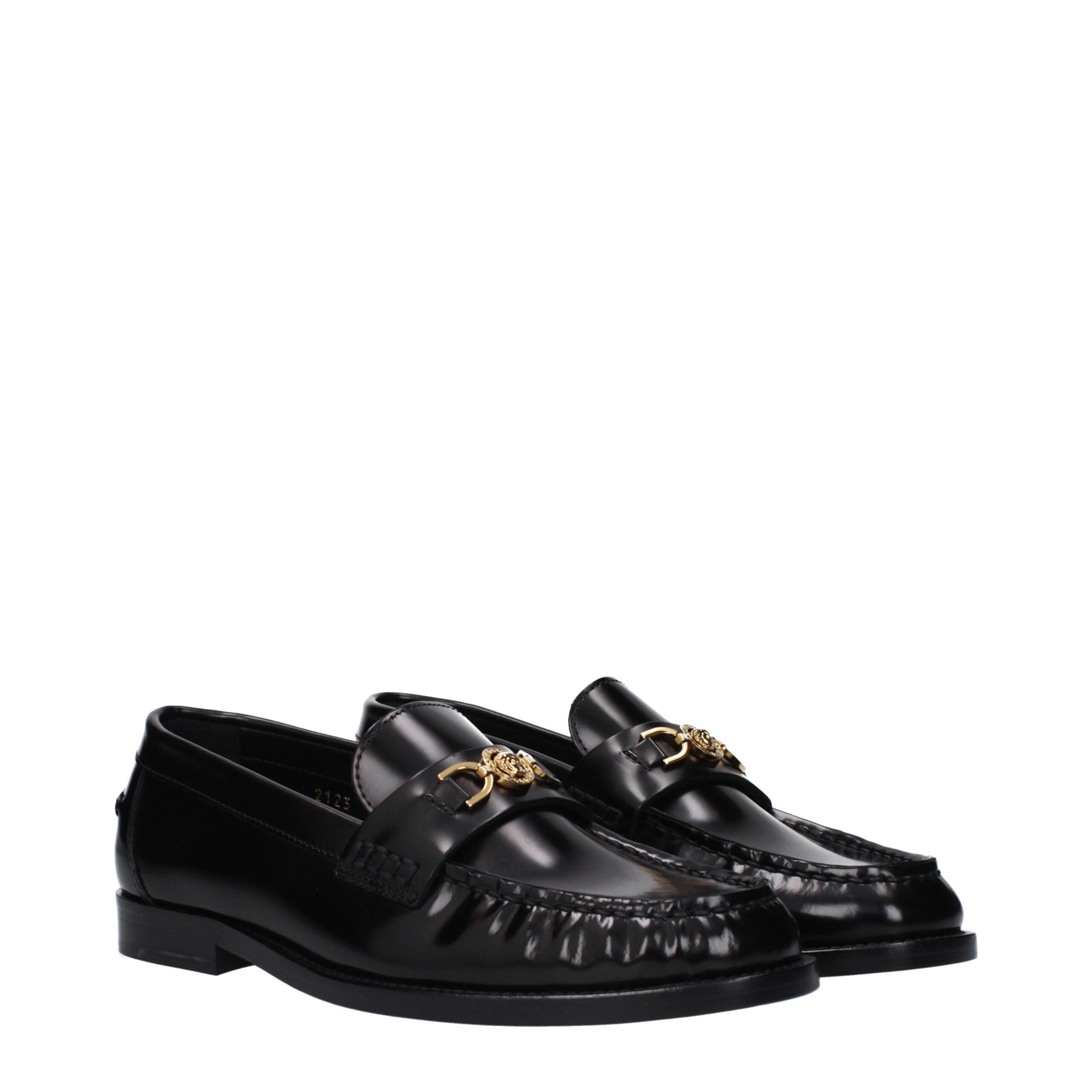 Black Leather Slip-On Loafers