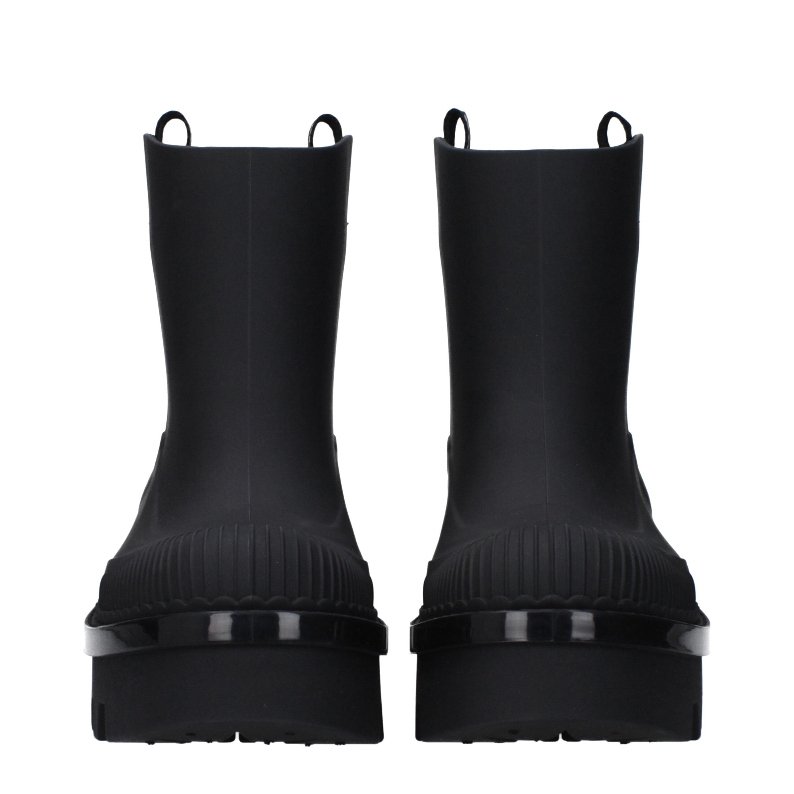 Black Cotton Ankle Boots