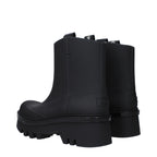 Black Cotton Ankle Boots