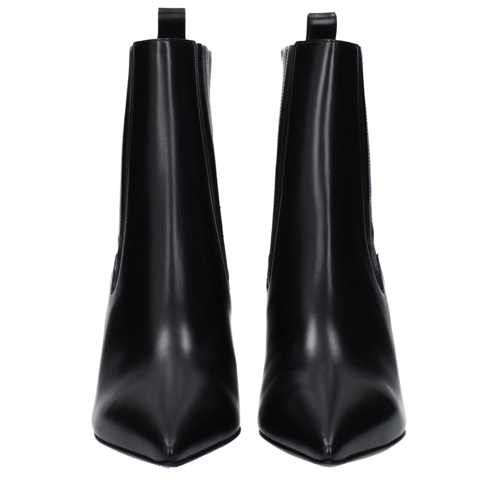 Black Leather Ankle Boots