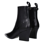 Black Leather Ankle Boots