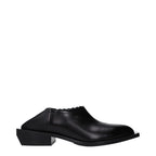 Black Leather Mules