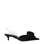 Black Satin Flat Sandals