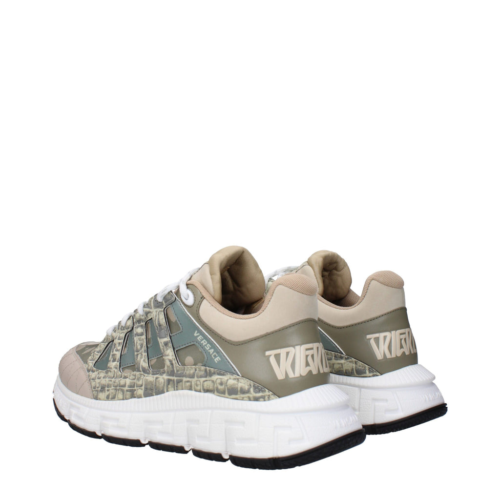Green Fabric Low Top Sneakers