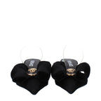 Black Satin Flat Sandals