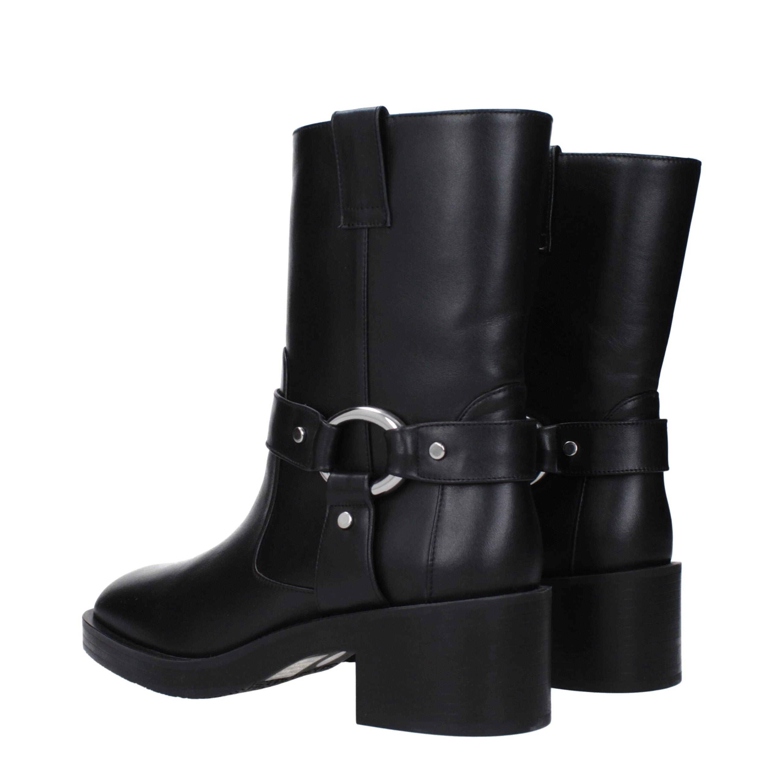 Black Leather Ankle Boots