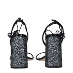 Black Leather Platform Sandals