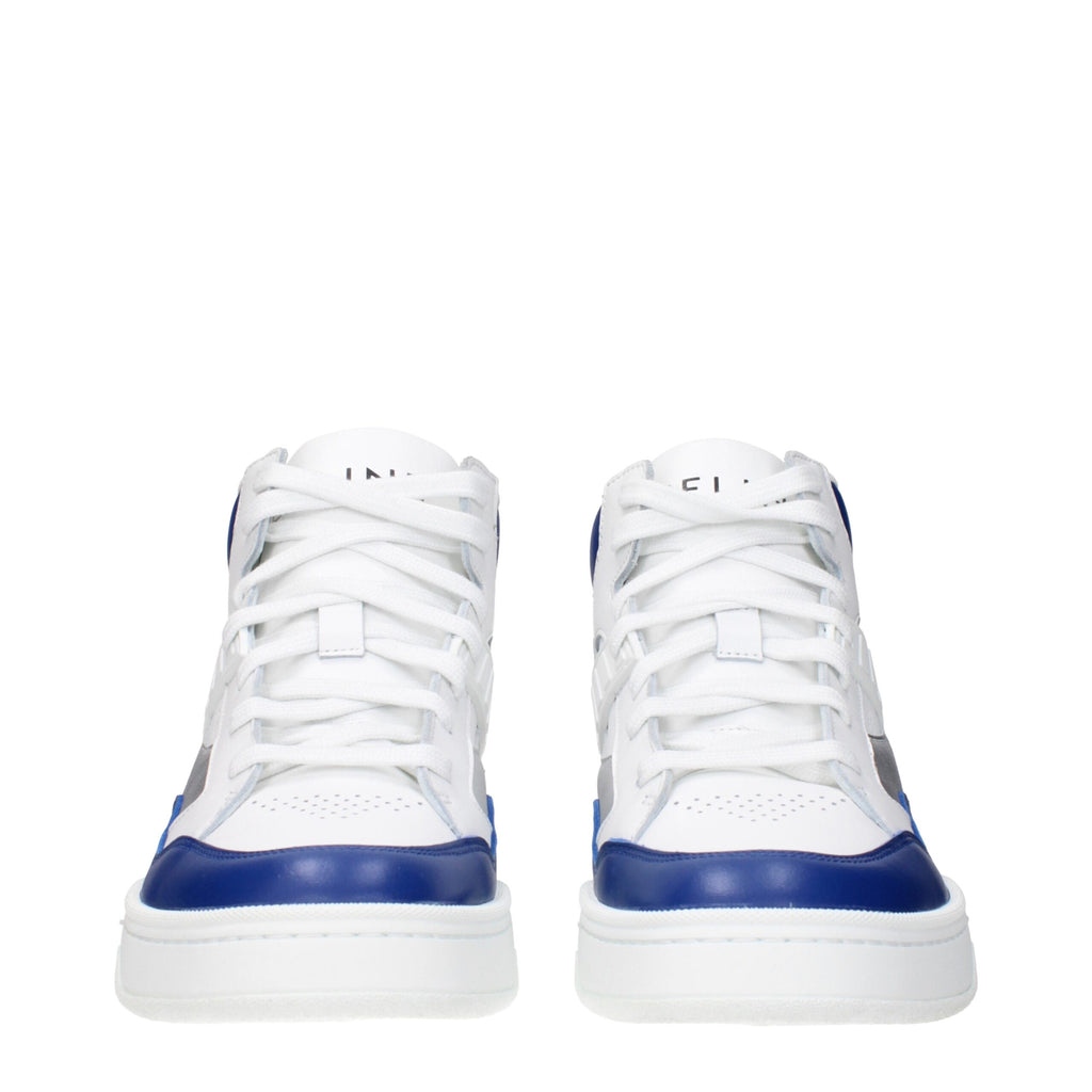 Blue Leather Athletic Sneakers