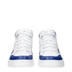 Blue Leather Athletic Sneakers