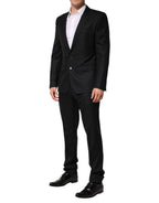 Black Jacquard Single Breasted 2 Piece Suit