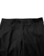 Black Wool Men Single Breasted 2 Piece Suit