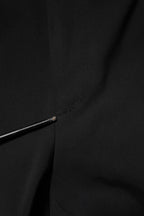 Black Cotton Single Breasted 2 Piece Suit
